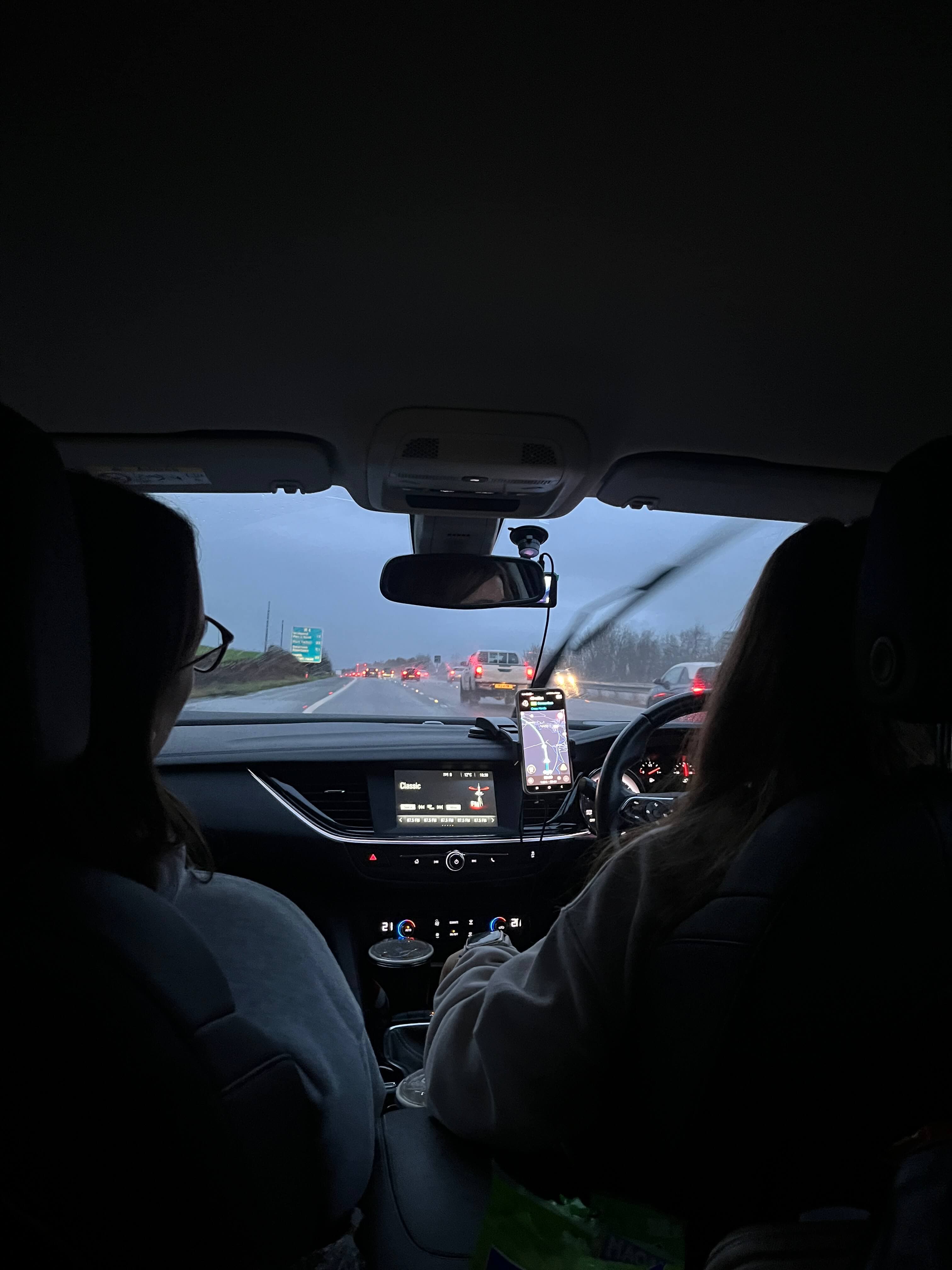 two drivers backshot